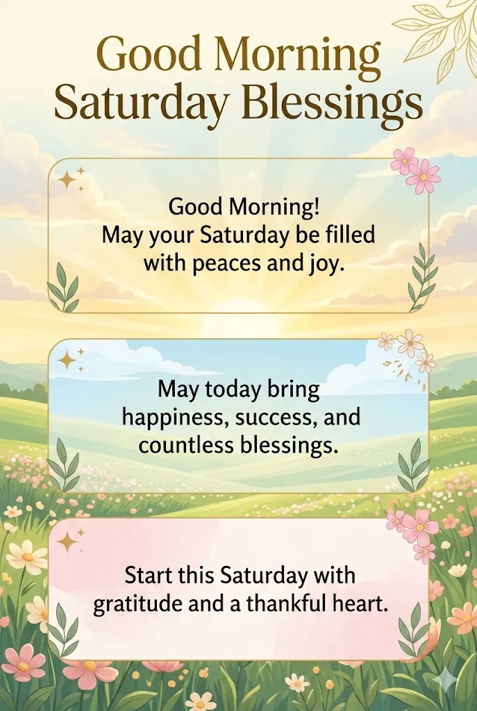 Good Morning Saturday Blessings